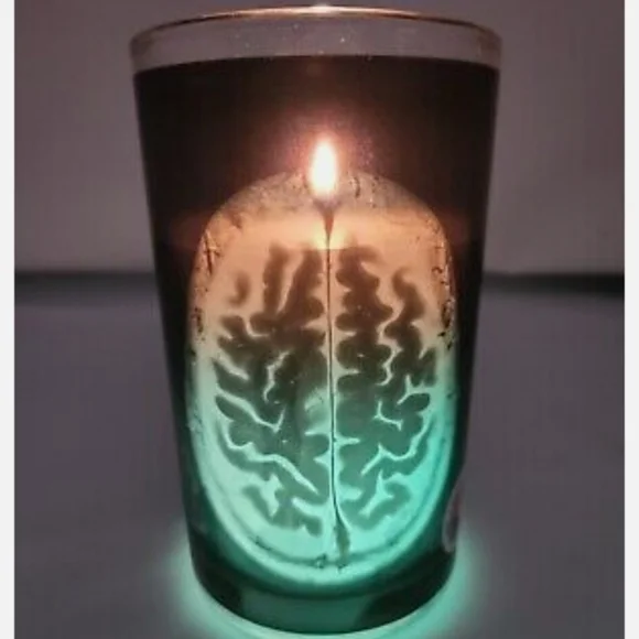 2X COLOR CHANGING BRAIN RIB CAGE SKELTON HALLOWEEN CANDLES - Picture 2 of 10